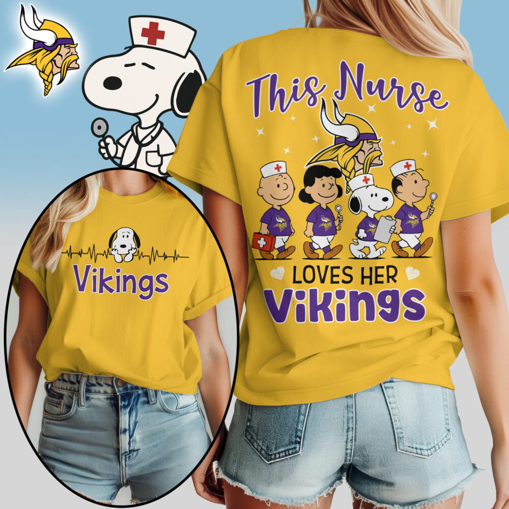 Minnesota Vikings | Premium NFL Snoopy Nurse Appreciation Woman Shirt