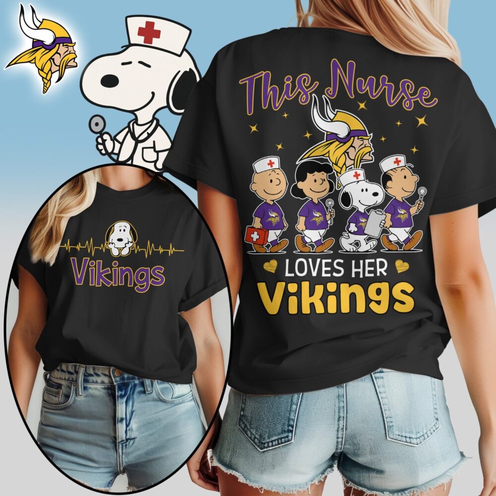 Minnesota Vikings | Premium NFL Snoopy Nurse Appreciation Woman Shirt
