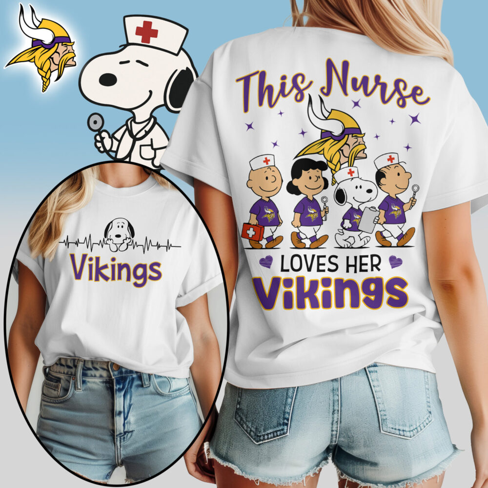 Minnesota Vikings | Premium NFL Snoopy Nurse Appreciation Woman Shirt