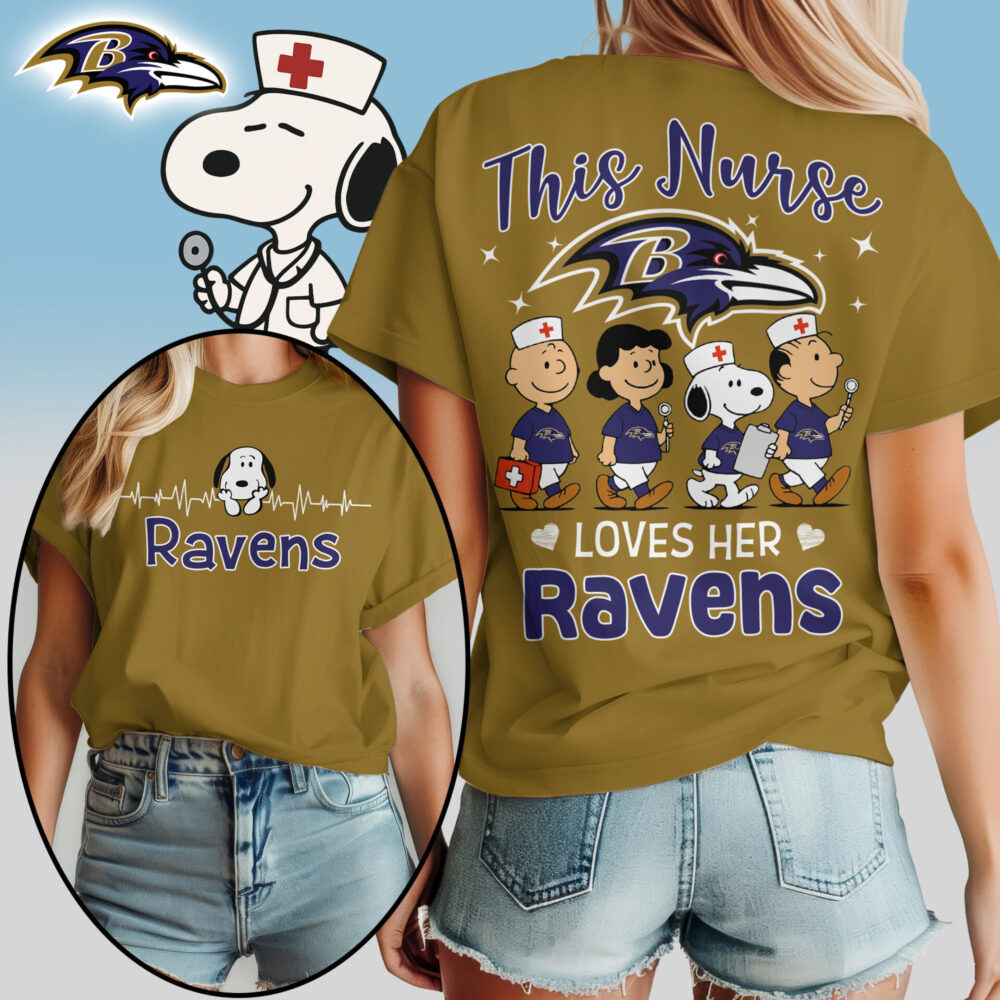 Baltimore Ravens | Premium NFL Snoopy Nurse Appreciation Woman Shirt