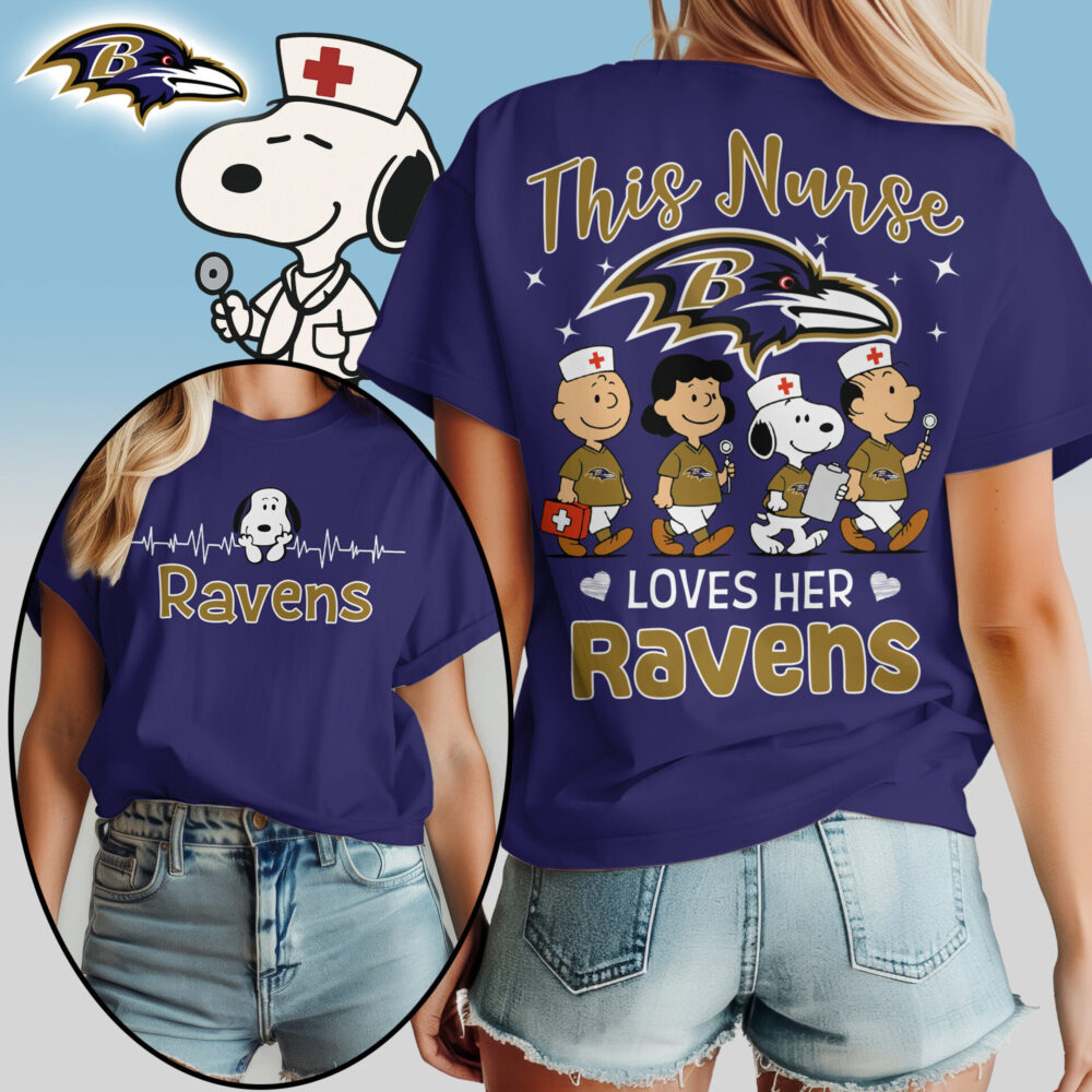 Baltimore Ravens | Premium NFL Snoopy Nurse Appreciation Woman Shirt