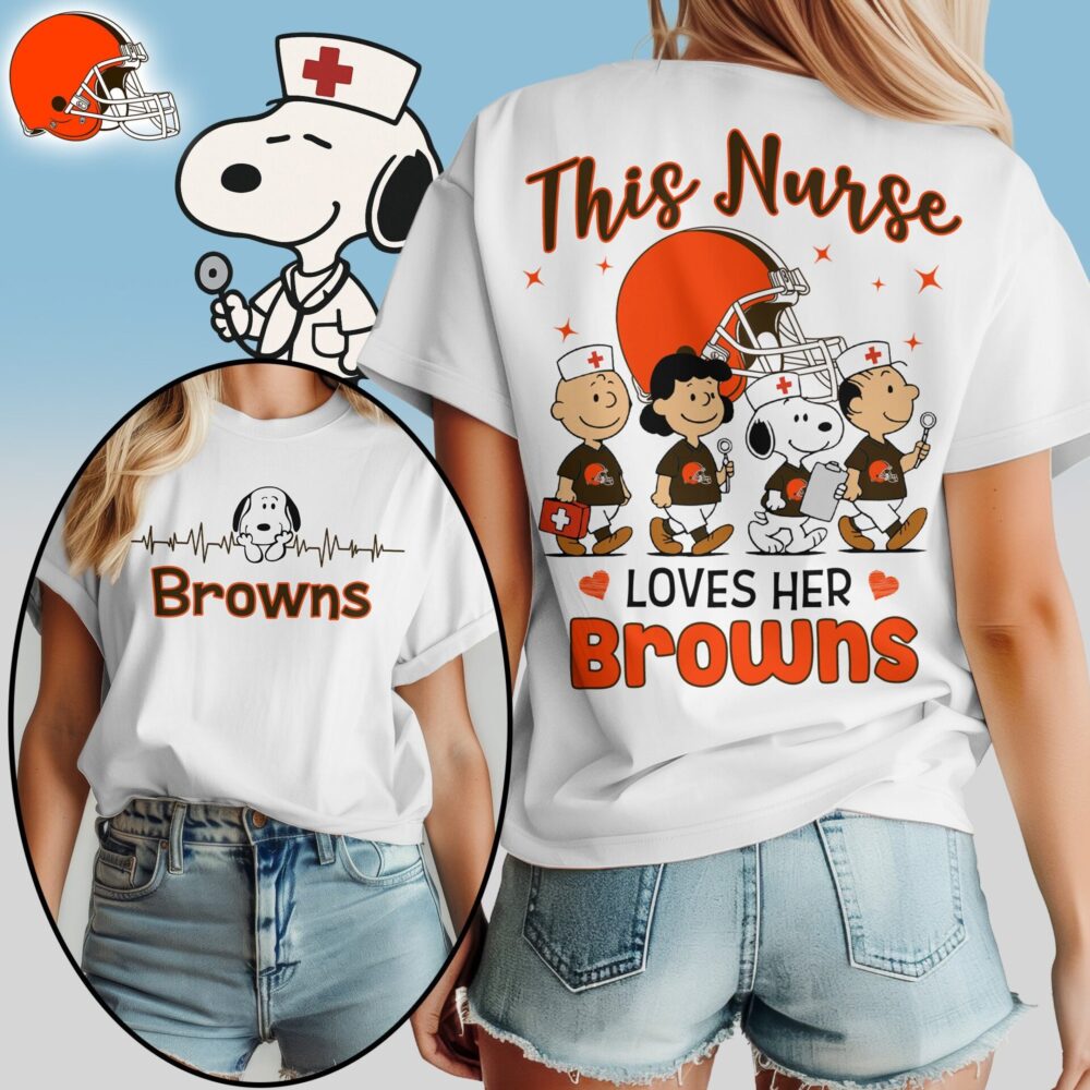 Cleveland Browns | Premium NFL Snoopy Nurse Appreciation Woman Shirt