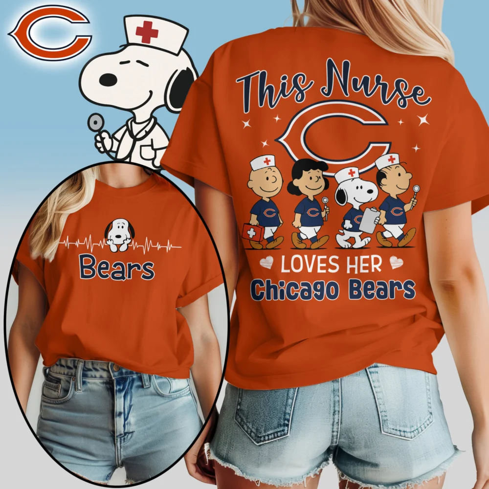 Chicago Bears | Premium NFL Peanuts Snoopy Fan Nurse Appreciation Woman Shirt NY