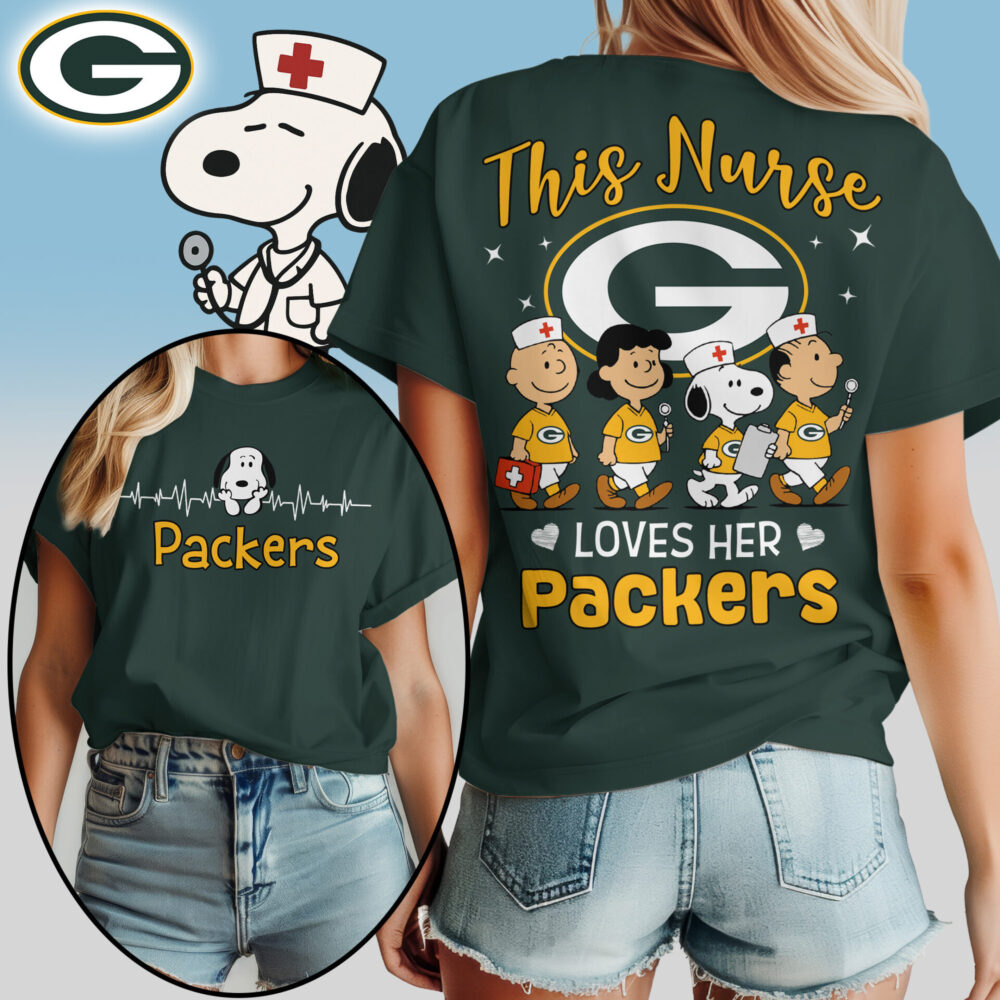 Green Bay Packers | Premium NFL Snoopy Nurse Appreciation Woman Shirt