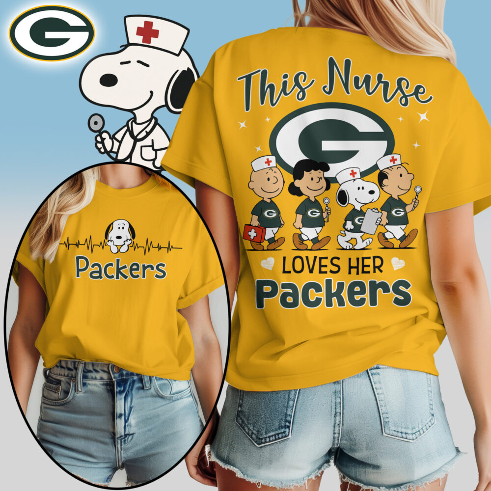 Green Bay Packers | Premium NFL Snoopy Nurse Appreciation Woman Shirt