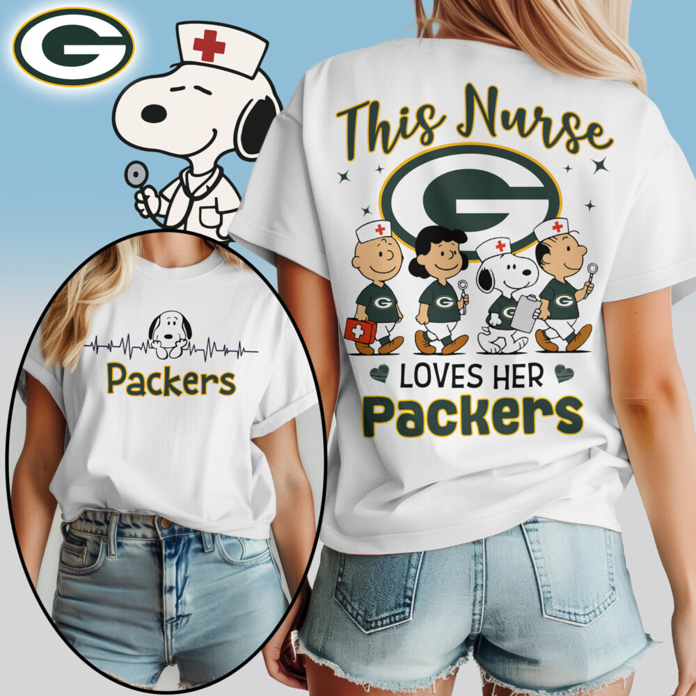 Green Bay Packers | Premium NFL Snoopy Nurse Appreciation Woman Shirt