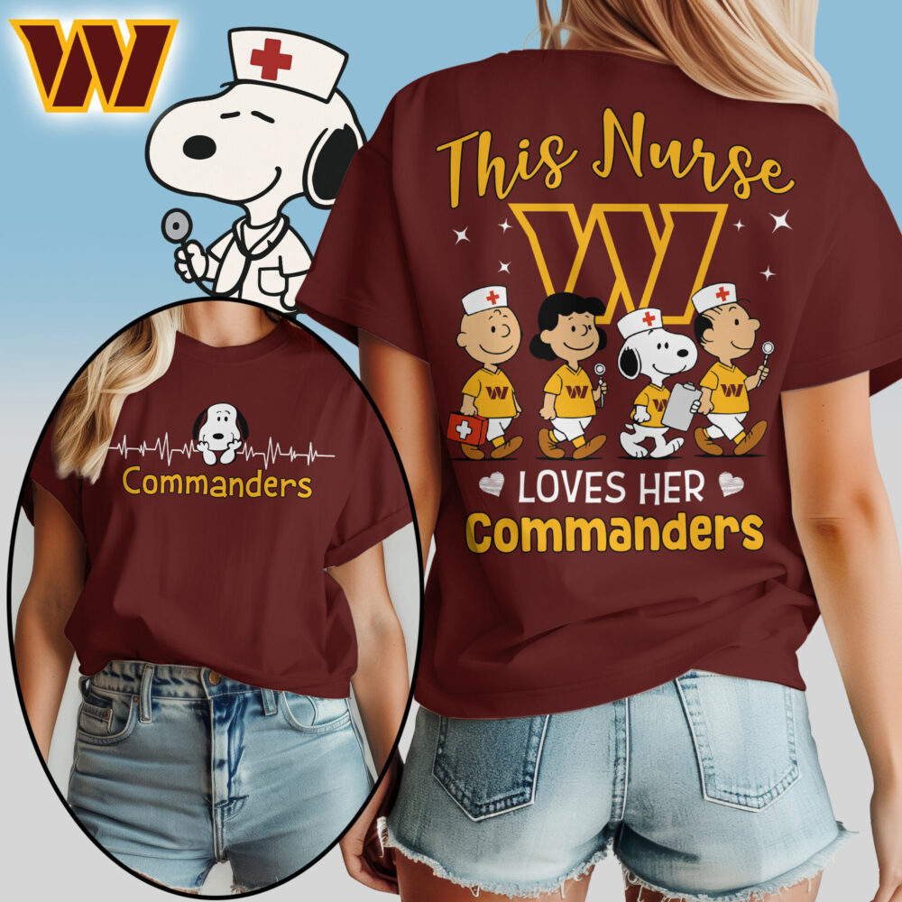Washington Commanders | Premium NFL Snoopy Nurse Appreciation Woman Shirt