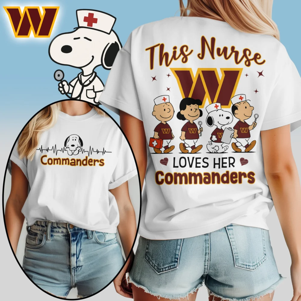Washington Commanders | Premium NFL Peanuts Snoopy Fan Nurse Appreciation Woman Shirt NY