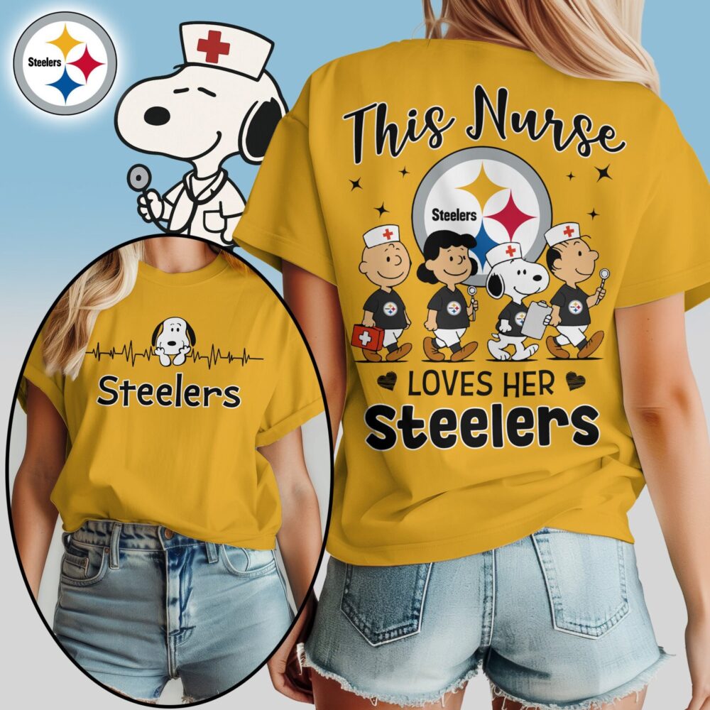 Pittsburgh Steelers | Premium NFL Snoopy Nurse Appreciation Woman Shirt