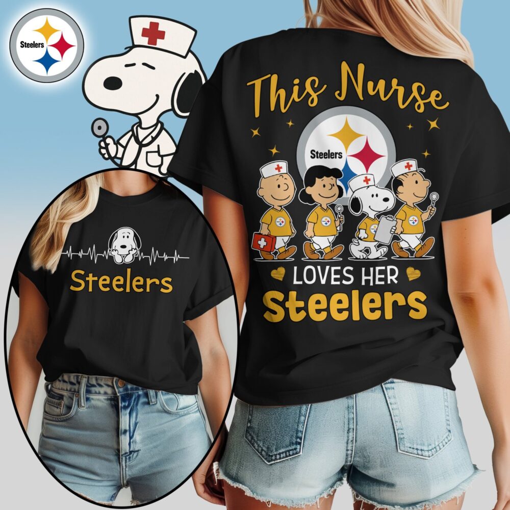 Pittsburgh Steelers | Premium NFL Snoopy Nurse Appreciation Woman Shirt