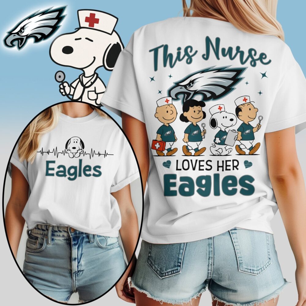 Philadelphia Eagles | Premium NFL Snoopy Nurse Appreciation Woman Shirt