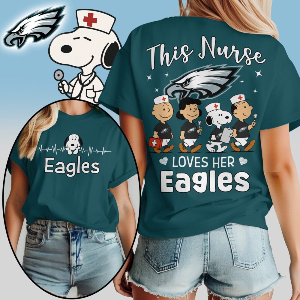 Philadelphia Eagles | Premium NFL Snoopy Nurse Appreciation Woman Shirt