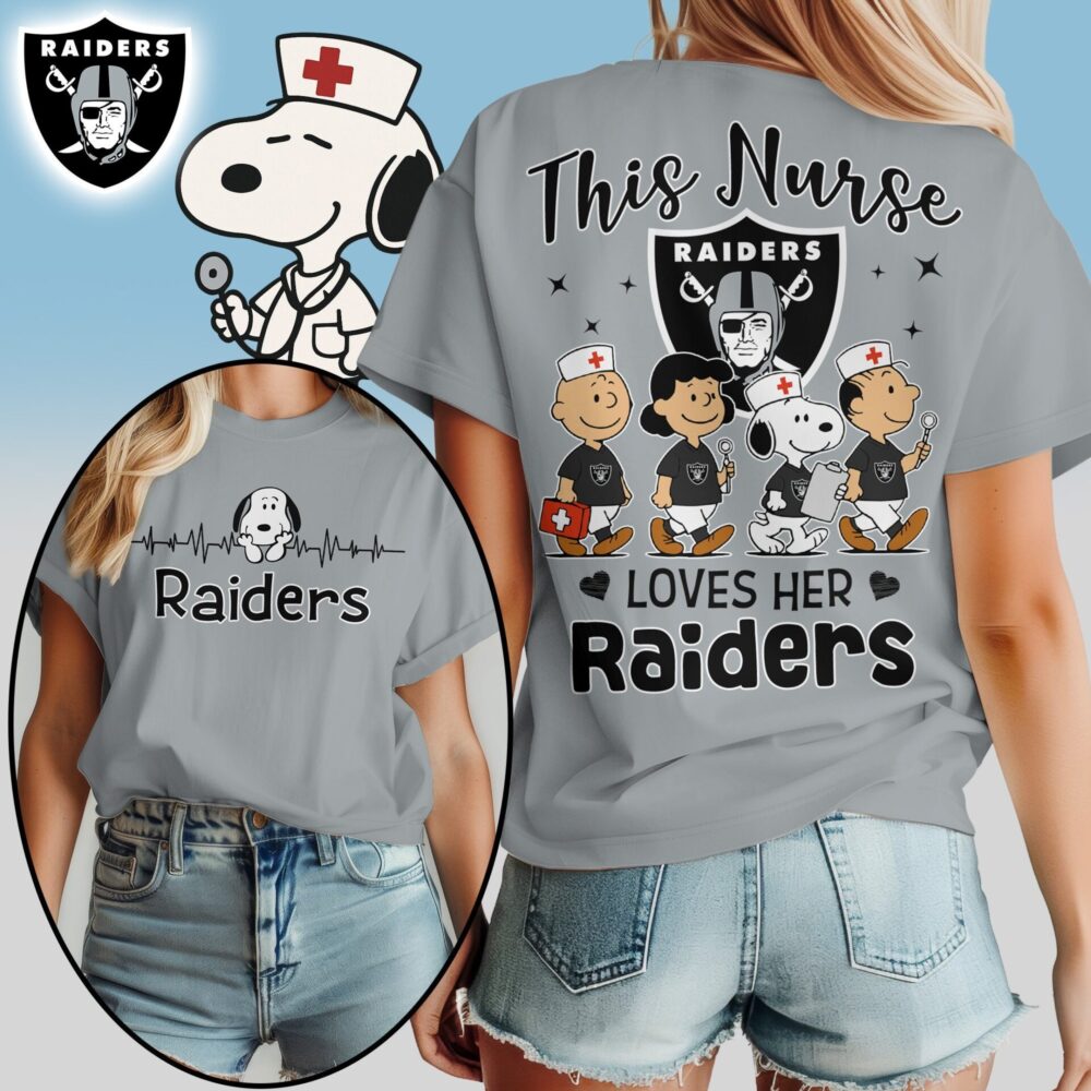 Las Vegas Raiders | Premium NFL Snoopy Nurse Appreciation Woman Shirt