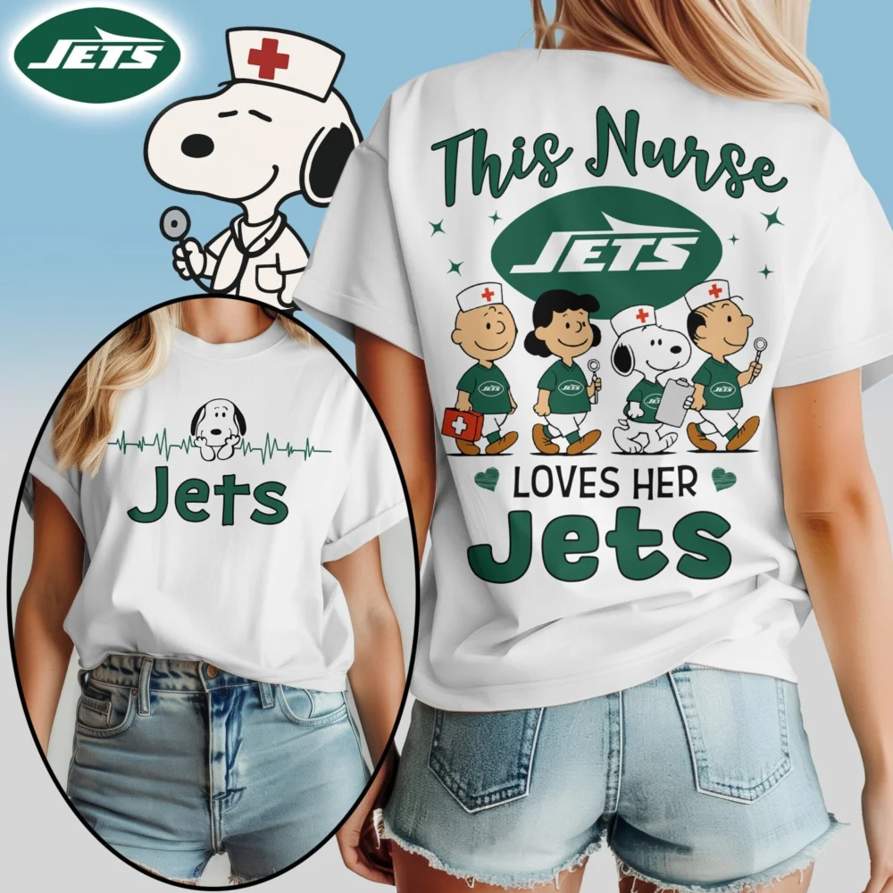 New York Jets | Premium NFL Snoopy Nurse Appreciation Woman Shirt