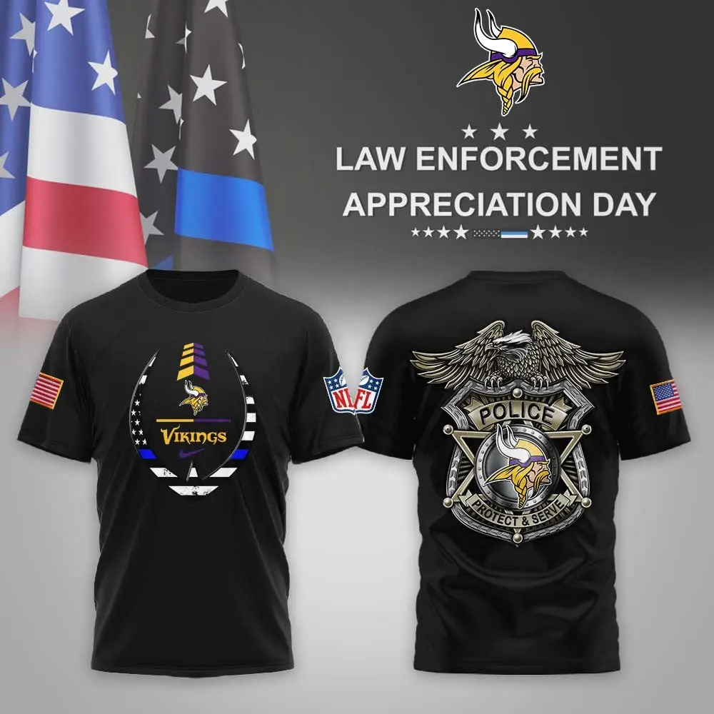 Minnesota Vikings | Premium NFL Law Enforcement Appreciation Day 3D Shirt MM