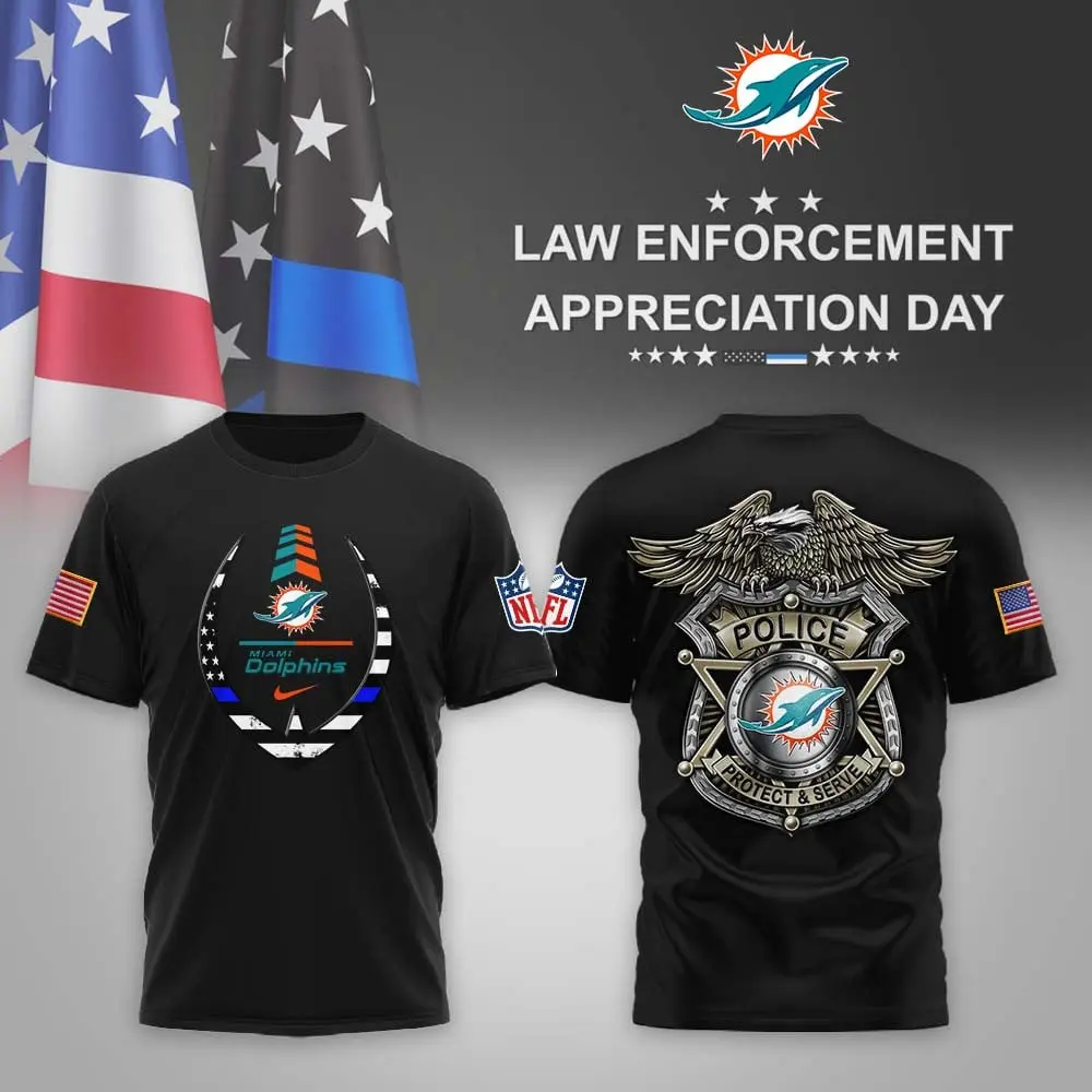 Miami Dolphins | Premium NFL Law Enforcement Appreciation Day 3D Shirt MM