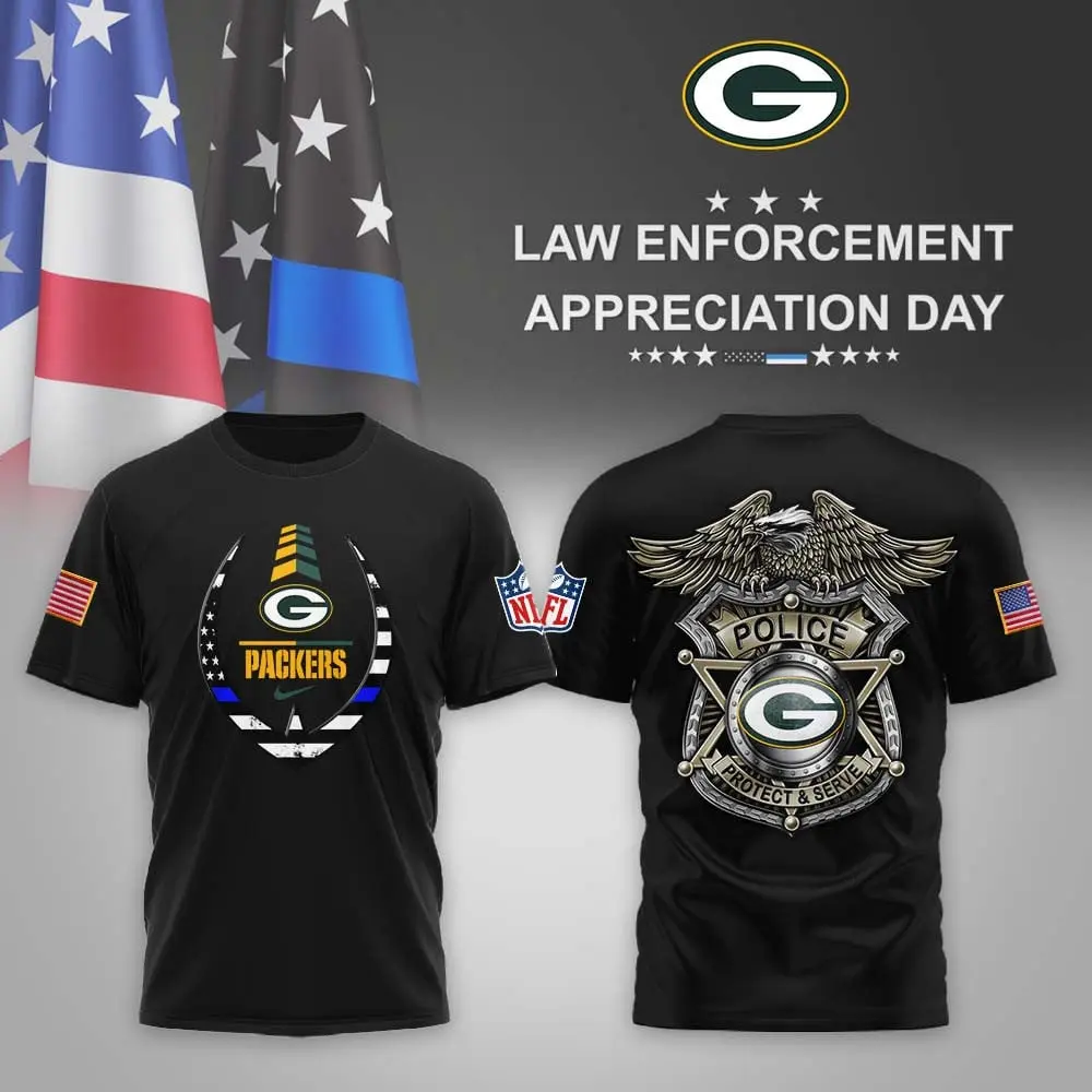 Green Bay Packers | Premium NFL Law Enforcement Appreciation Day 3D Shirt MM