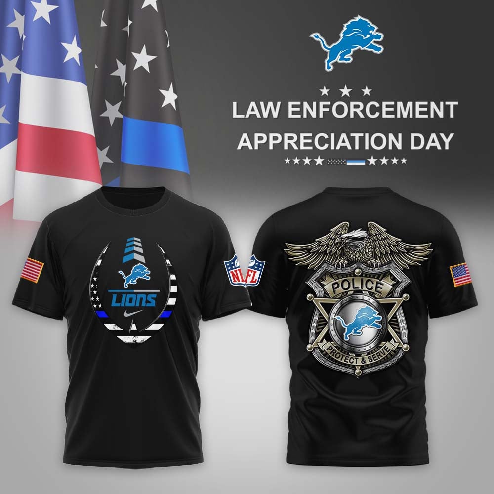 Detroit Lions | Premium NFL Law Enforcement Appreciation Day 3D Shirt MM