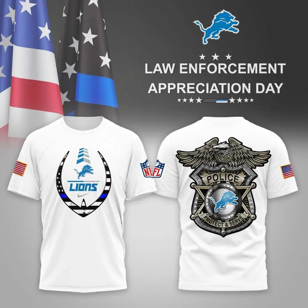 Detroit Lions | Premium NFL Law Enforcement Appreciation Day 3D Shirt MM