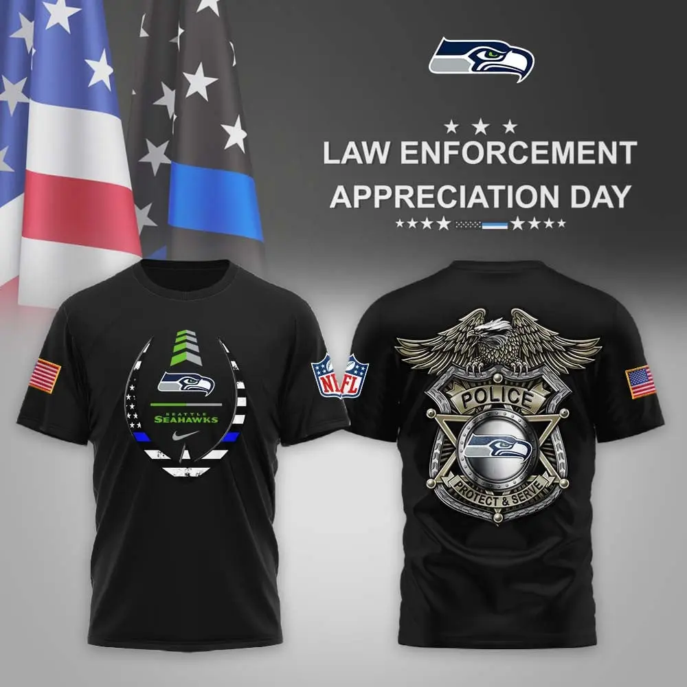 Seattle Seahawks | Premium NFL Law Enforcement Appreciation Day 3D Shirt MM