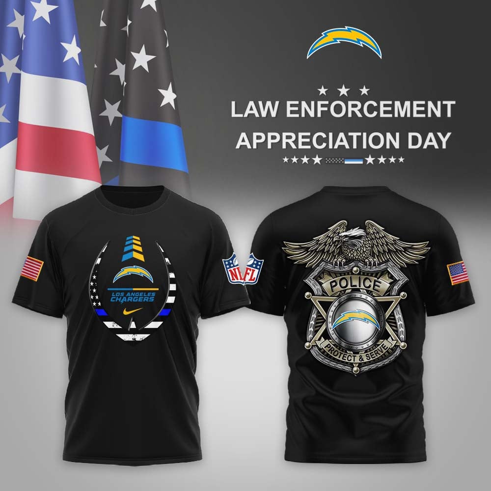 Los Angeles Chargers | Premium NFL Law Enforcement Appreciation Day 3D Shirt MM