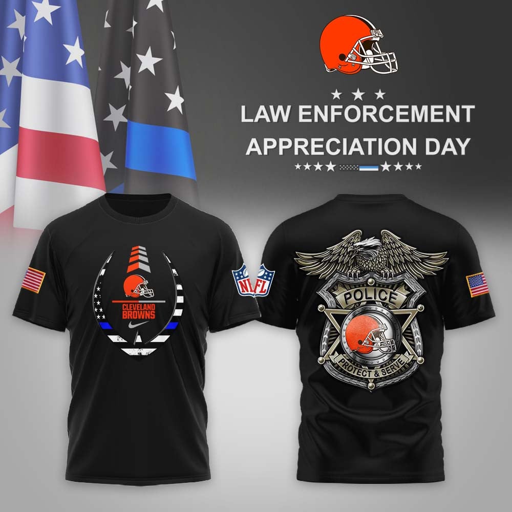 Cleveland Browns | Premium NFL Law Enforcement Appreciation Day 3D Shirt MM