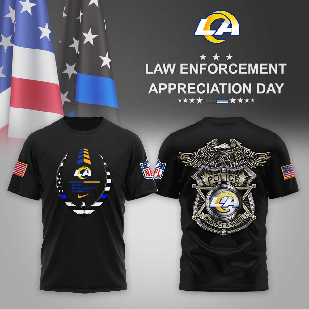 Los Angeles Rams | Premium NFL Law Enforcement Appreciation Day 3D Shirt MM