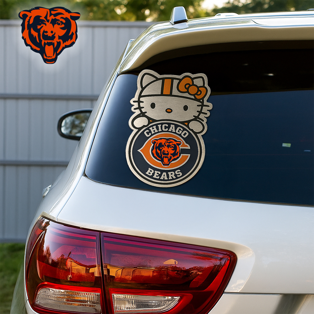 Chicago Bears | Premium NFL Hello Kitty Car Badge Sticker
