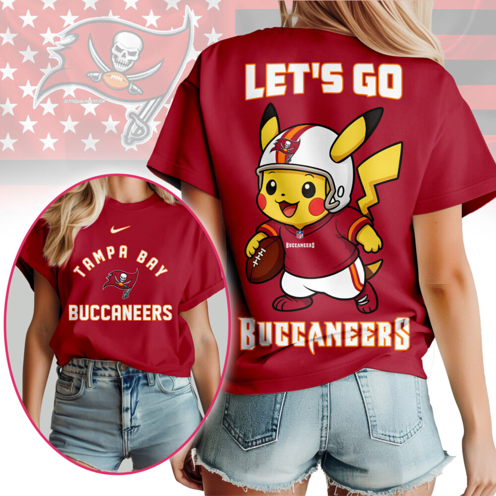 Tampa Bay Buccaneers | Premium NFL Pokemon Fan 3D Shirt NY - Buccaneer red