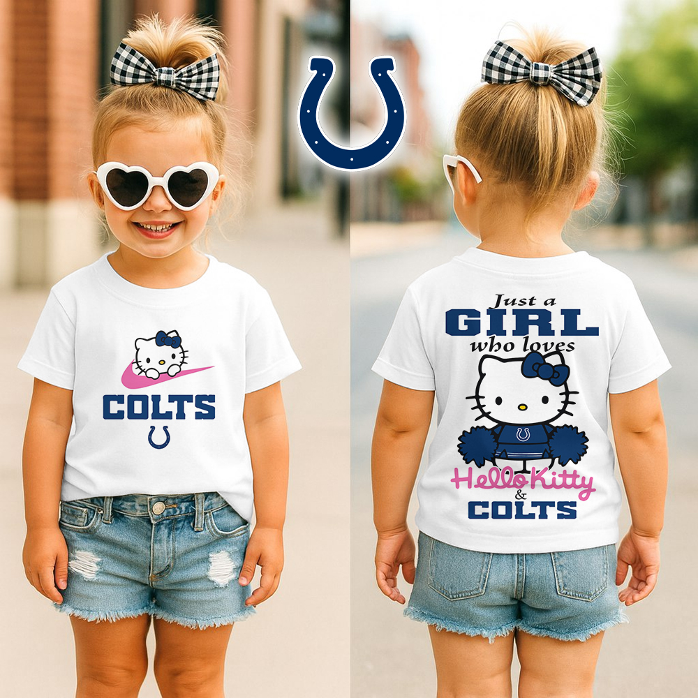 Indianapolis Colts | Premium NFL Football Girl Hello Kitty Fan Kid Shirt HI