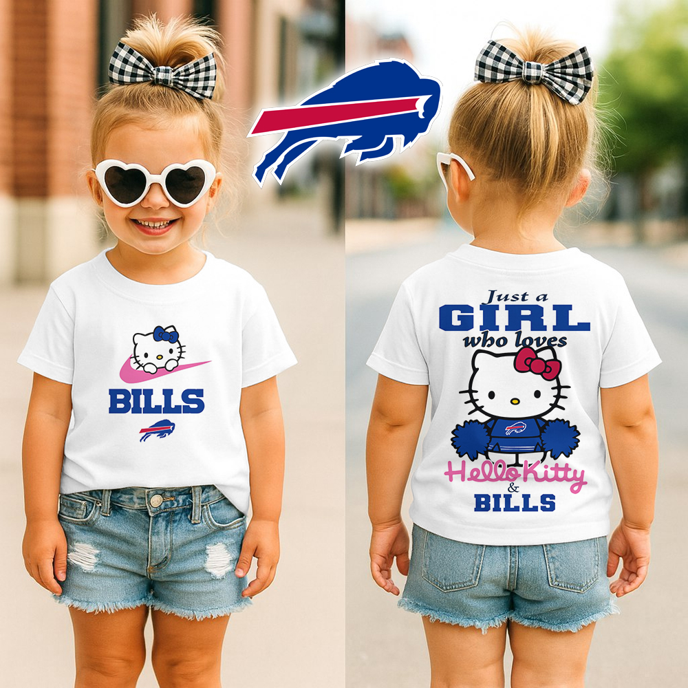 Buffalo Bills | Premium NFL Football Girl Hello Kitty Fan Kid Shirt HI