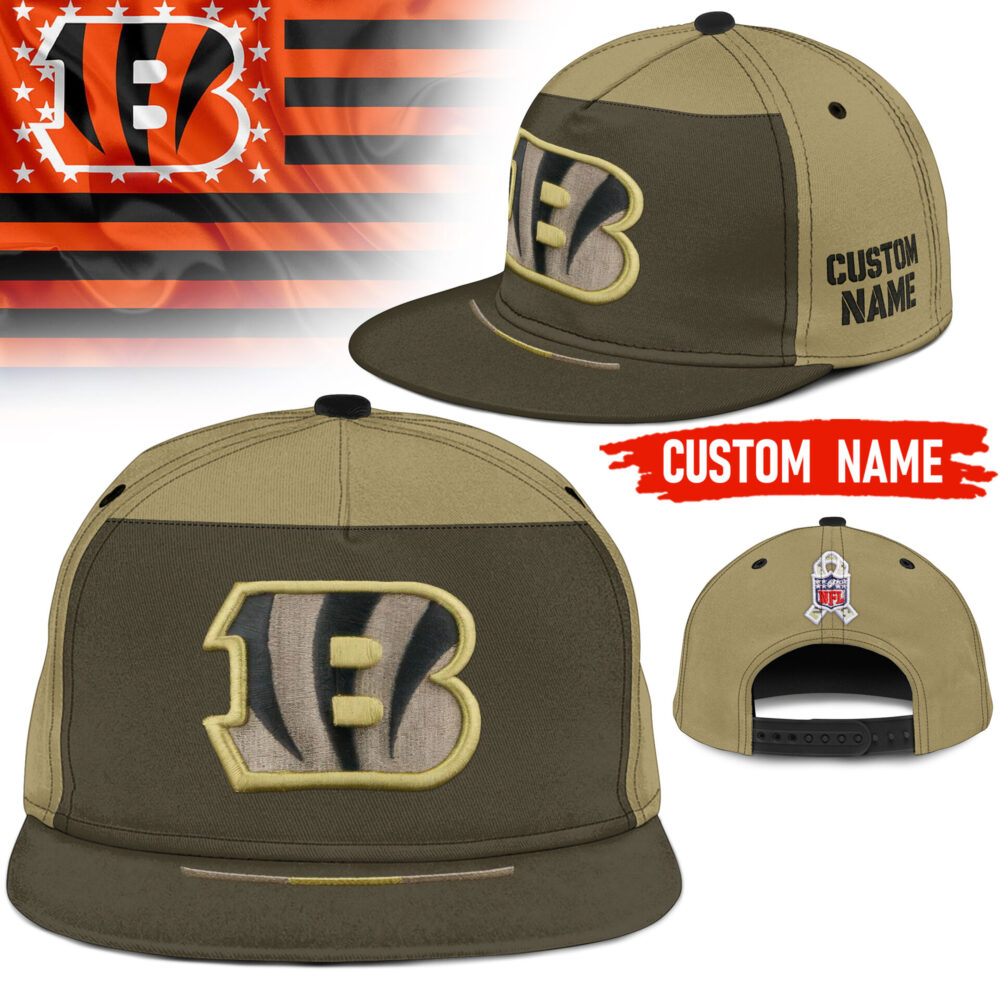 Cincinnati Bengals | Premium NFL 2025 Salute to Service Split Panel Snapback Cap