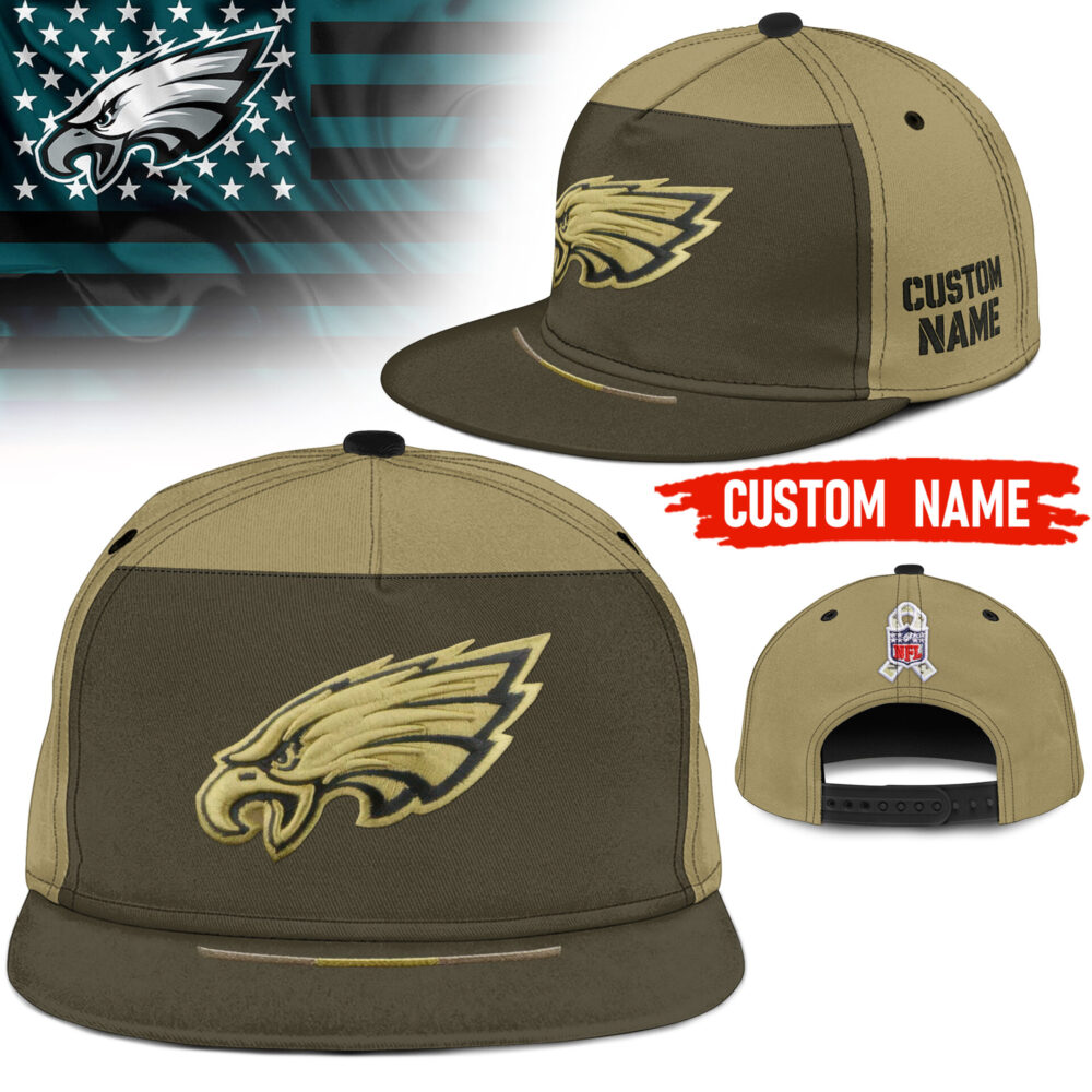 Philadelphia Eagles | Premium NFL 2025 Salute to Service Split Panel Snapback Cap