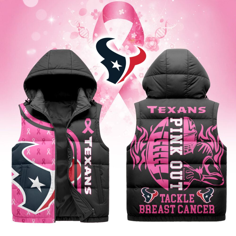 Houston Texans | Premium NFL Pink Out Hooded Vest Puffer