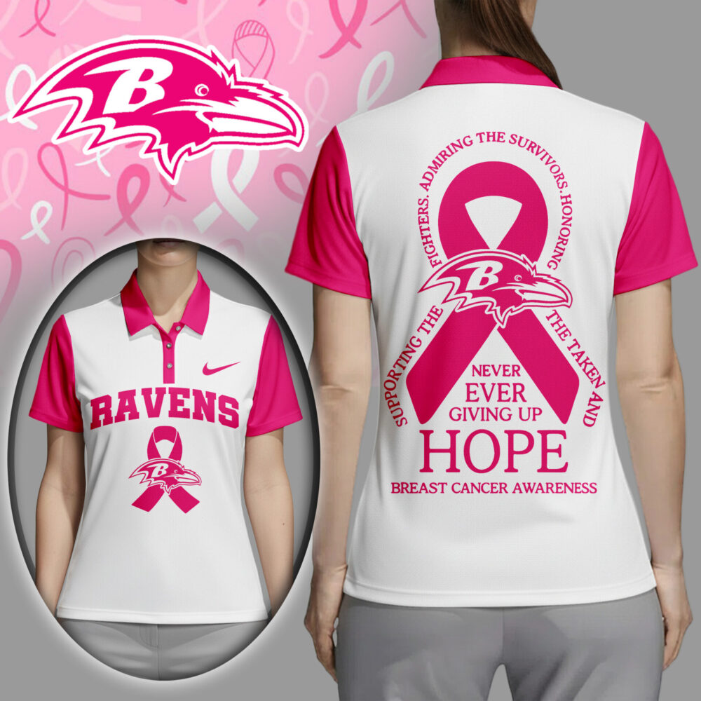 Baltimore Ravens | Premium NFL Never Ever Giving Up Hope Women Polo Shirt TD