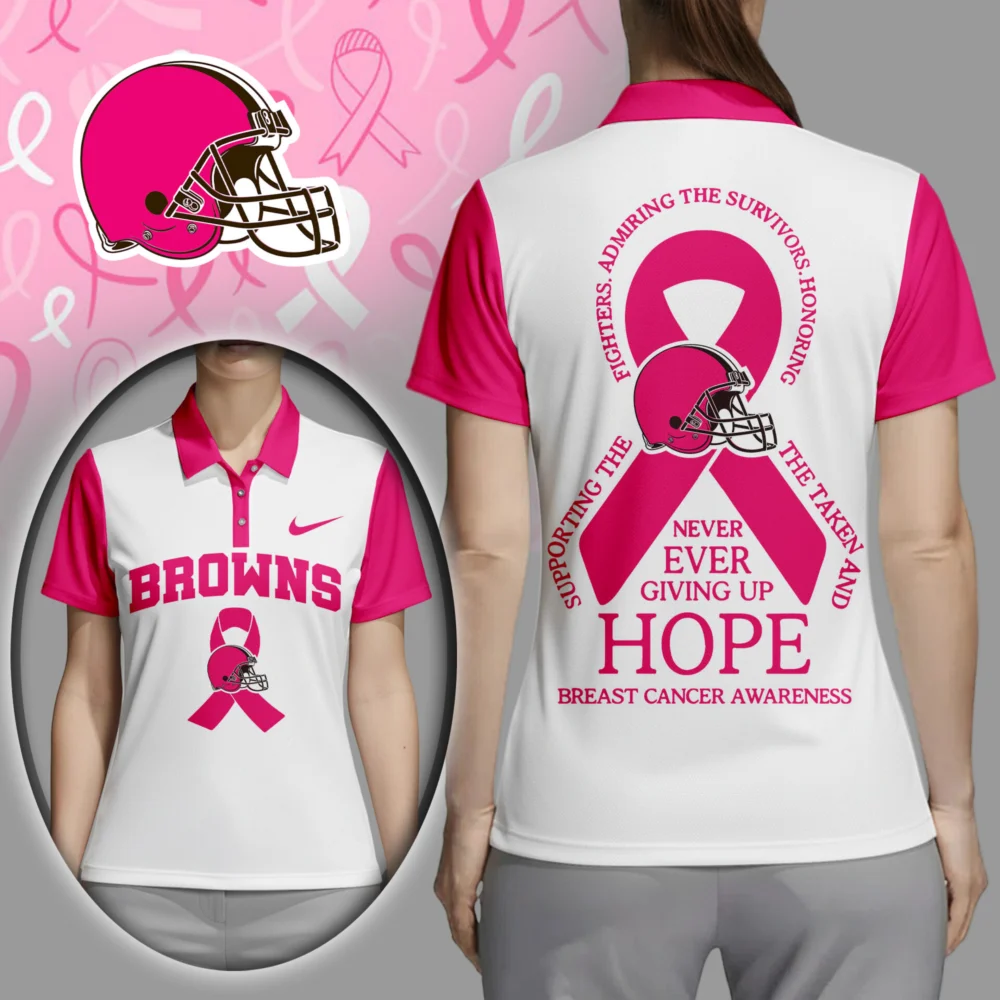 Cleveland Browns | Premium NFL Never Ever Giving Up Hope Women Polo Shirt TD