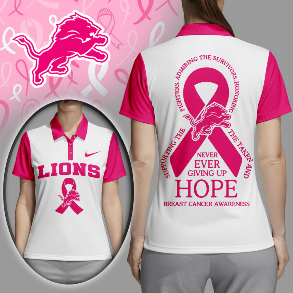 Detroit Lions | Premium NFL Never Ever Giving Up Hope Women Polo Shirt TD - 3XL