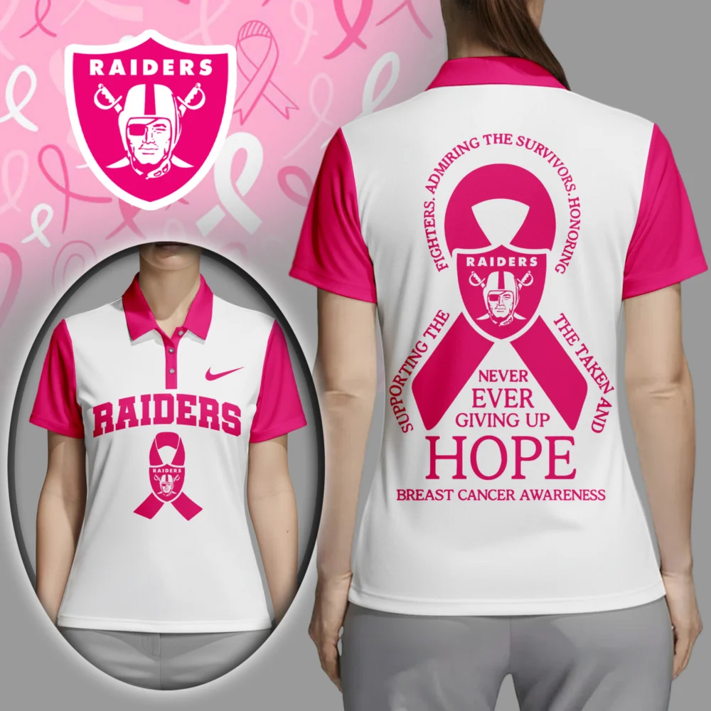 Las Vegas Raiders | Premium NFL Never Ever Giving Up Hope Women Polo Shirt TD - M