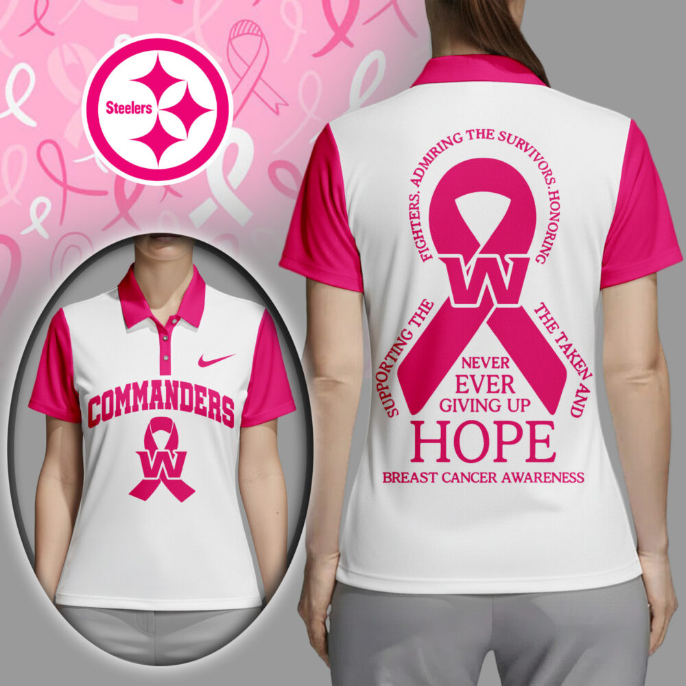 Washington Commanders | Premium NFL Never Ever Giving Up Hope Women Polo Shirt TD - M