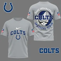 Indianapolis Colts | Premium Grateful Game Day 3D Shirt NY - Grey
