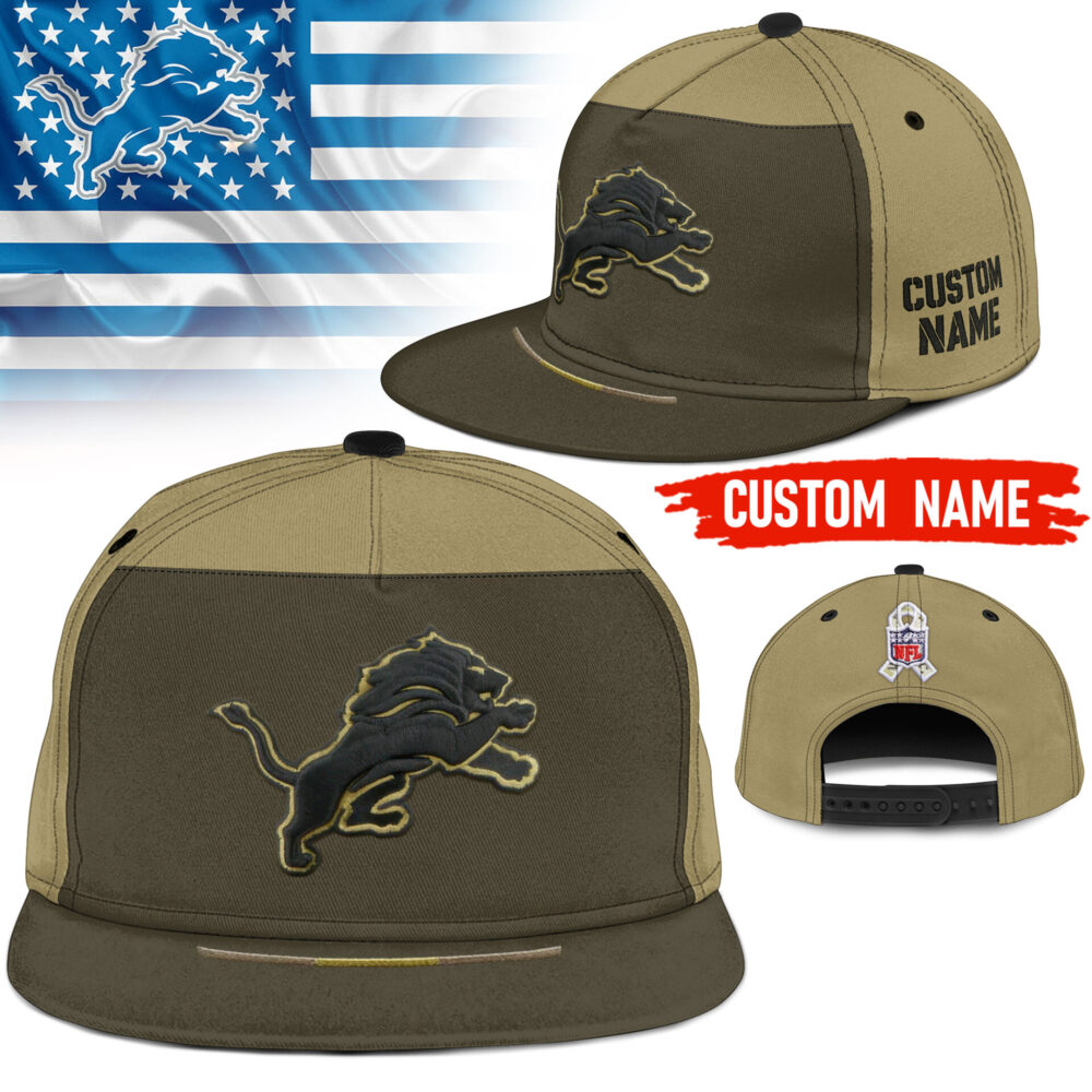 Detroit Lions | Premium NFL 2025 Salute to Service Split Panel Snapback Cap