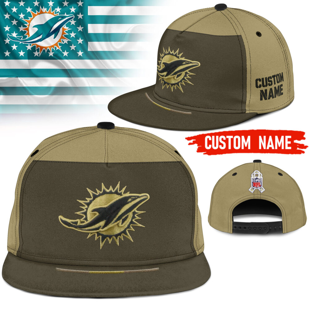 Miami Dolphins | Premium NFL 2025 Salute to Service Split Panel Snapback Cap