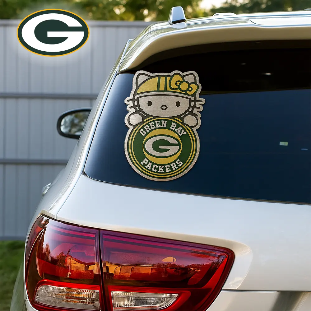 Green Bay Packers | Premium NFL Hello Kitty Car Badge Sticker