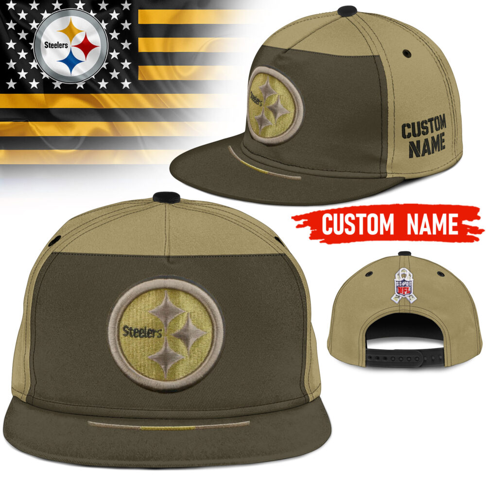 Pittsburgh Steelers | Premium NFL 2025 Salute to Service Split Panel Snapback Cap