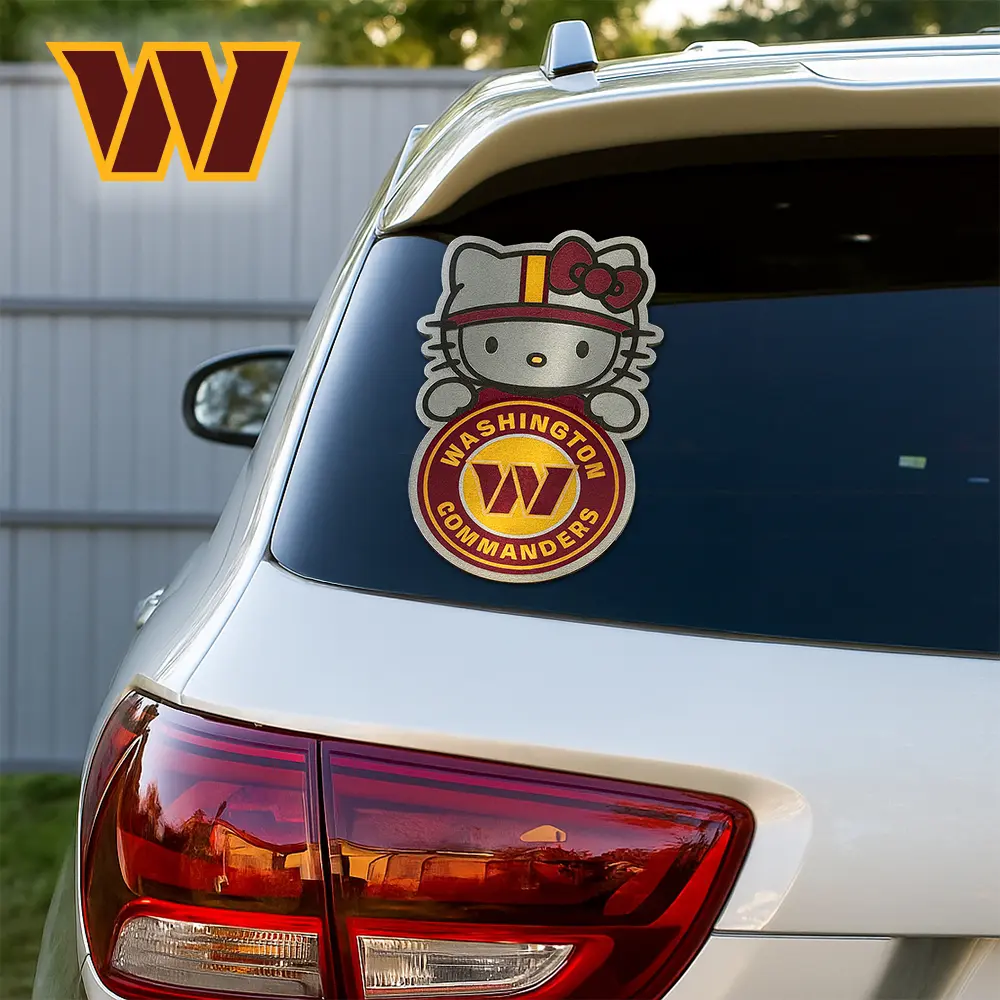 Washington Commanders | Premium NFL Hello Kitty Car Badge Sticker