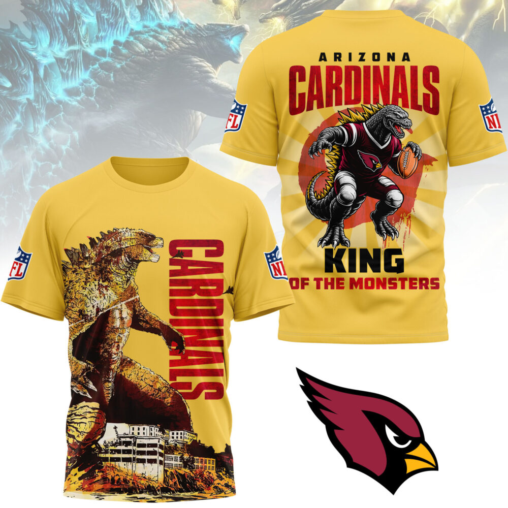 Arizona Cardinals | Premium NFL Godzilla King of the Monsters 3D Shirt NY