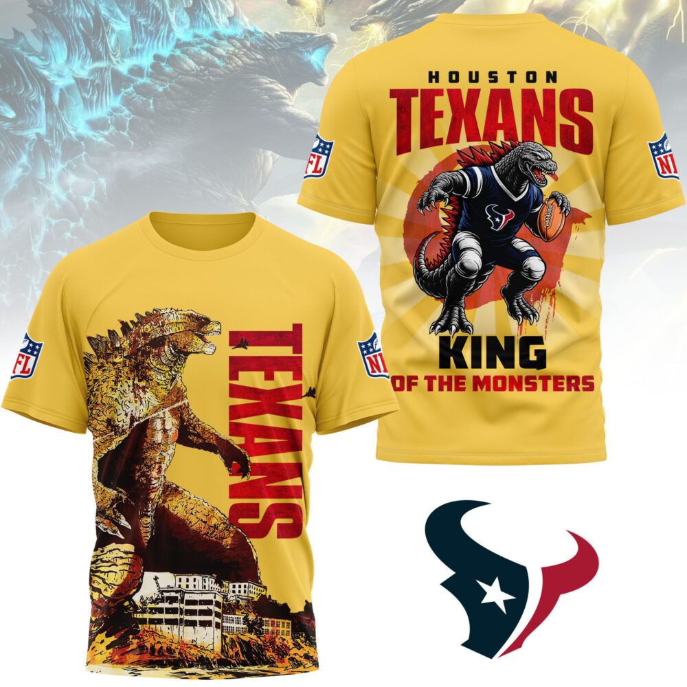 Houston Texans | Premium NFL Godzilla King of the Monsters 3D Shirt NY