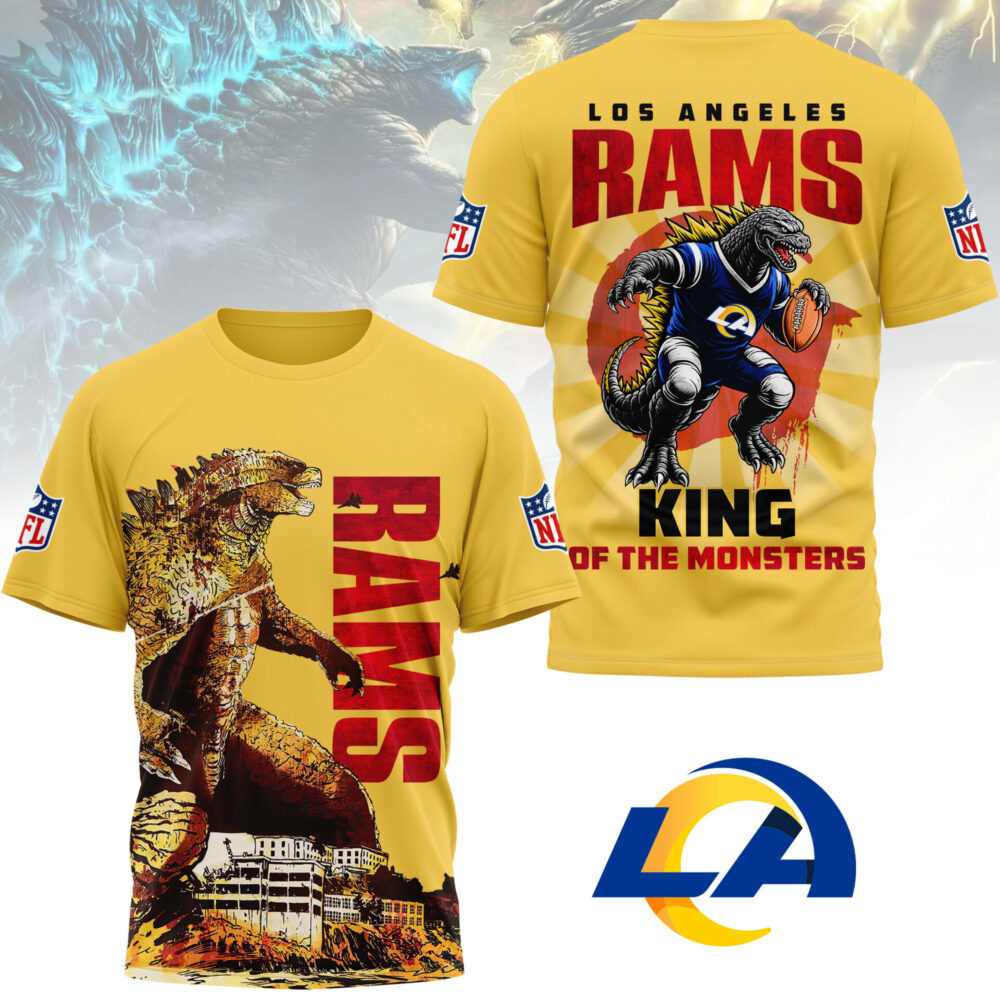 Los Angeles Rams | Premium NFL Godzilla King of the Monsters 3D Shirt NY