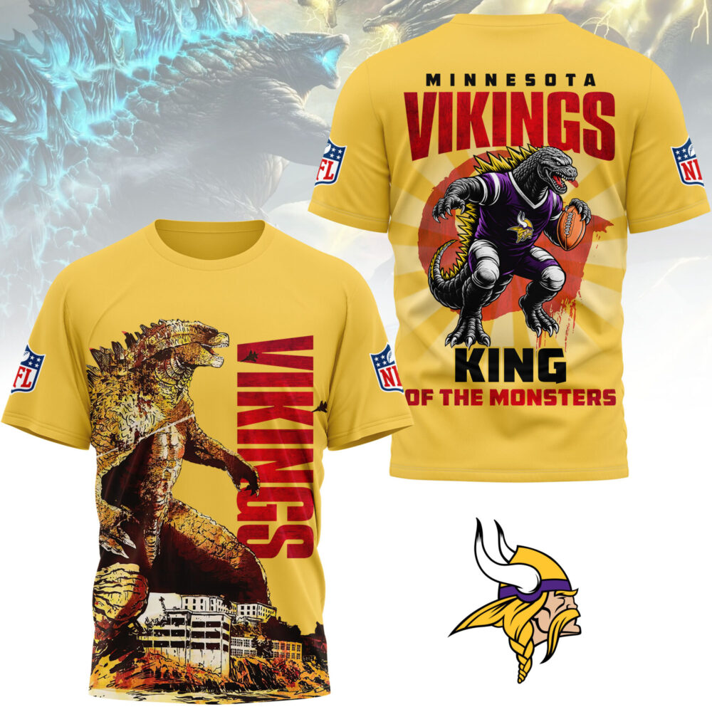 Minnesota Vikings | Premium NFL Godzilla King of the Monsters 3D Shirt NY