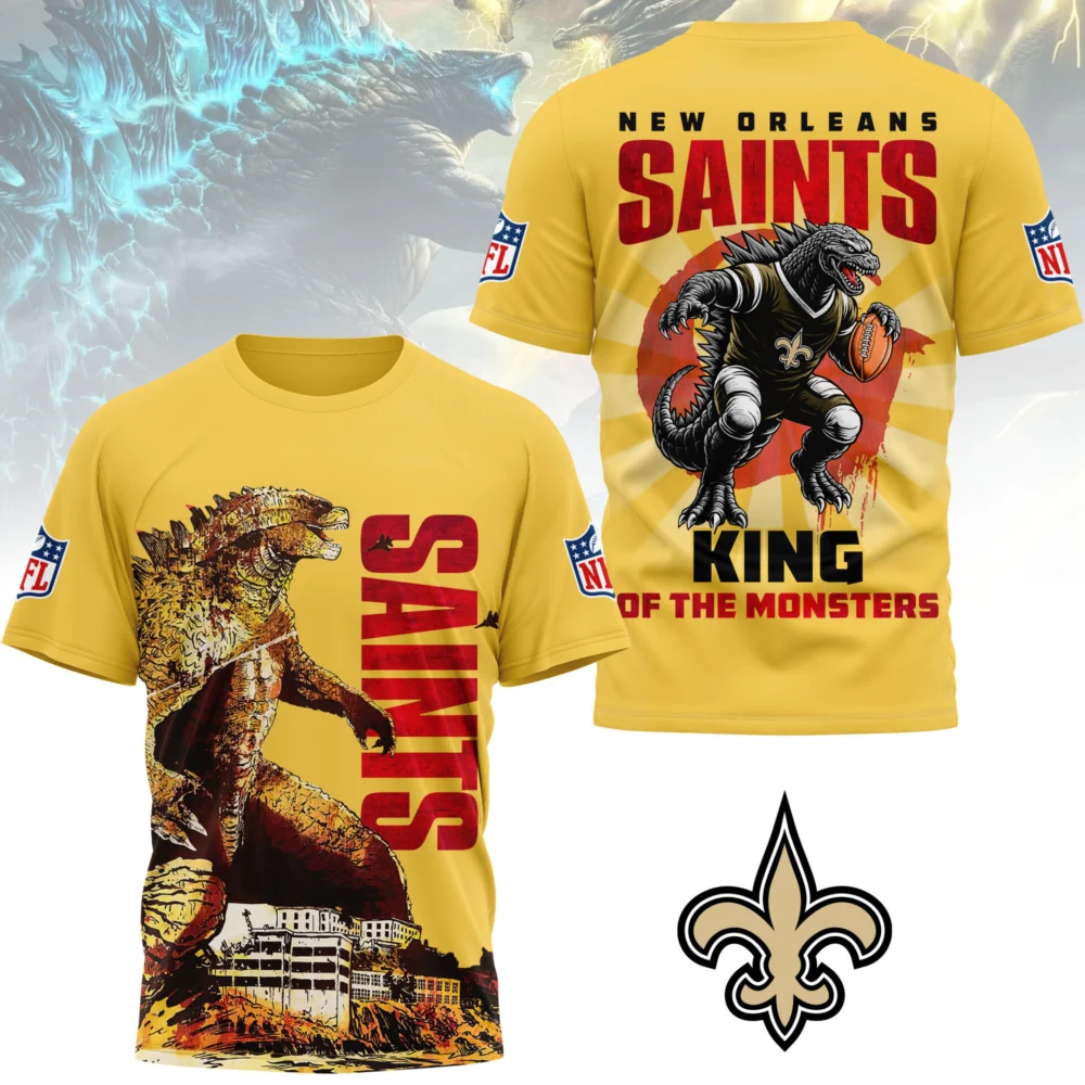 New Orleans Saints | Premium NFL Godzilla King of the Monsters 3D Shirt NY